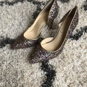 Jessica Simpson glitter pumps